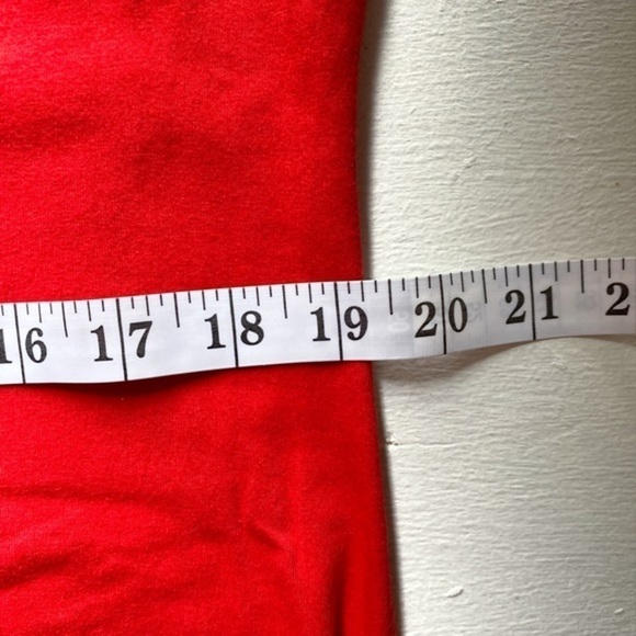 Talbots Womens Dress Sleeveless‎ Red Knit Jersey Ruffle at Neckline - Picture 8 of 10